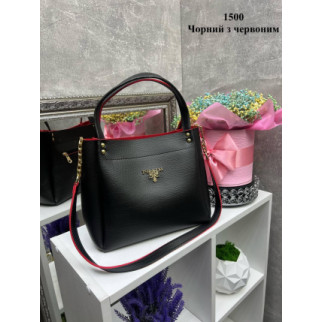 Чорна з червоним - шикарна, елегантна та вмістка сумка на блискавці (1500) - Інтернет-магазин спільних покупок ToGether
