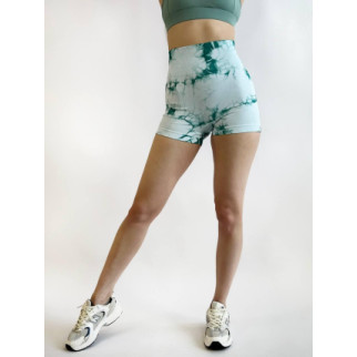 Жіночі шорти спортивні з пуш ап ефектом розмір S мармурові білі з зеленим короткі велосипедки для фітнесу M - Інтернет-магазин спільних покупок ToGether