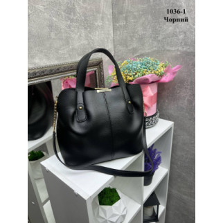 Чорна — три відділення - вмістка, елегантна та стильна молодіжна сумка (1036-1) - Інтернет-магазин спільних покупок ToGether