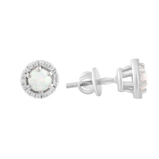 Срібні сережки Високої якості з опалом 0.951ct (2071259) - Інтернет-магазин спільних покупок ToGether