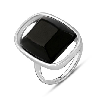 Срібна обручка з натуральним оніксом 11.75ct, вага виробу 7,06 г (2125938) 18 розмір - Інтернет-магазин спільних покупок ToGether