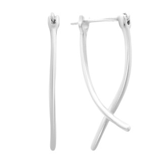 Срібні сережки Високої якості без каменів (2149200) - Інтернет-магазин спільних покупок ToGether