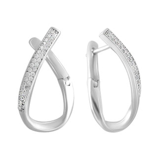 Срібні сережки Високої якості з фіанітами (2136927) - Інтернет-магазин спільних покупок ToGether