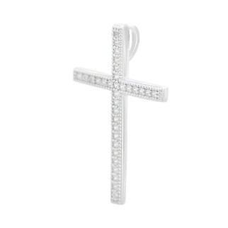 Срібний хрестик Високої якості з фіанітами (2149323) - Інтернет-магазин спільних покупок ToGether