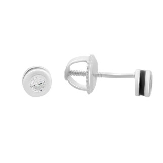 Срібні сережки Високої якості з фіанітами, ємалю (2150916) - Інтернет-магазин спільних покупок ToGether