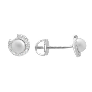 Срібні сережки Високої якості з натуральними перлами, фіанітами (2152484) - Інтернет-магазин спільних покупок ToGether