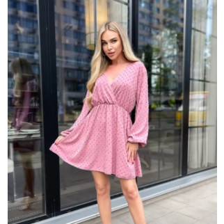 Коктейльна сукня жіноча рожева коротка літня легка сукня зі спідницею сонце сукня з декольте на запах 42-46 48-52 розмір - Інтернет-магазин спільних покупок ToGether