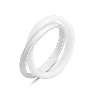 Срібне кільце Високої якості з керамікою, вага виробу 3,77 г (2154457) 18 розмір - Інтернет-магазин спільних покупок ToGether