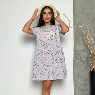 Жіноча сукня розлітайка бузкова літня сукня в квіточку коротка легка сукня з коротким рукавом 42-46 48-52 розмір 48/52 - Інтернет-магазин спільних покупок ToGether