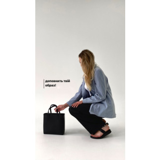 ЧОРНА - велика каркасна якісна сумка в стилі "Tote Bag" на блискавці (Луцьк, 776) - Інтернет-магазин спільних покупок ToGether