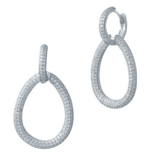 Срібні сережки Високої якості з фіанітами (2036463) - Інтернет-магазин спільних покупок ToGether