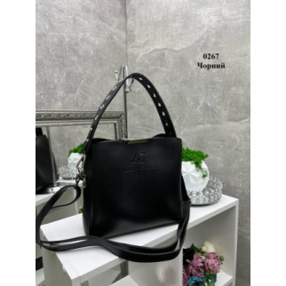 Чорна — сумка Lady Bags на три відділення з двома знімними ременями (0267) - Інтернет-магазин спільних покупок ToGether