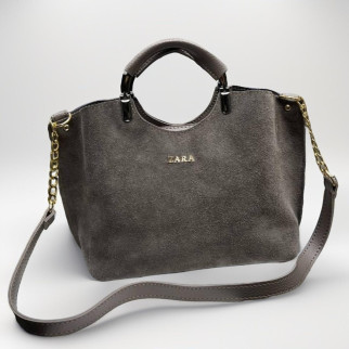 Замшева містка сумка через плече жіноча сумочка кросс боді в стилі зара сумка замш капучино ЛЮКС - Інтернет-магазин спільних покупок ToGether