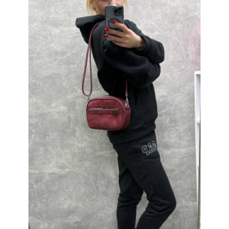 Натуральна замша. Бордо - стильний крос-боді клатч на блискавці з додатковими кишенями (0330-1) - Інтернет-магазин спільних покупок ToGether