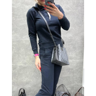 Стильна жіноча сумка через плече крос боді сіра з чорними літерами луі маленька шкіряна сумочка 24х20х10см - Інтернет-магазин спільних покупок ToGether