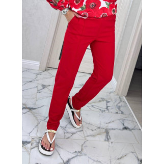 Класичні брюки жіночі на резинці брюки червоні літні трикотажні штани жіночі звужені на літо 48/50 - Інтернет-магазин спільних покупок ToGether