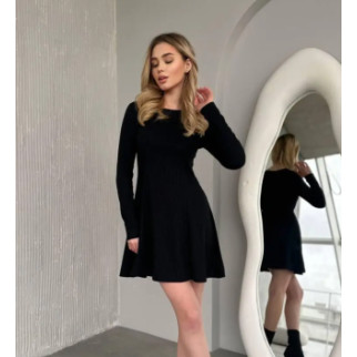 Модна коктейльна сукня в рубчик з довгими рукавами чорна коротка сукня рубчик жіноча міні сукня - Інтернет-магазин спільних покупок ToGether