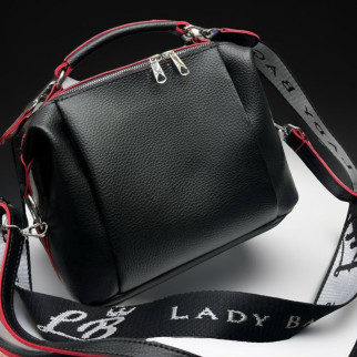 Жіноча сумочка крос боді сумка через плече жіноча чорна з червоним краєм сумка клатч з широким ременем - Інтернет-магазин спільних покупок ToGether
