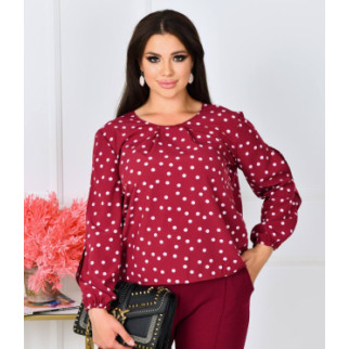 Стильна жіноча блуза в горошок бордова блузка з широкими рукавами - Інтернет-магазин спільних покупок ToGether