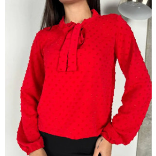 Стильна жіноча блуза з довгими рукавами красная блузка з бантом нарядна - Інтернет-магазин спільних покупок ToGether