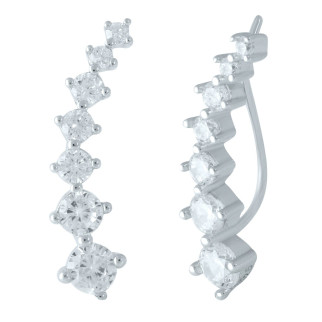 Срібні сережки Високої якості з фіанітами (1956557) - Інтернет-магазин спільних покупок ToGether