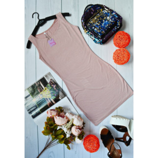 Літня сукня майка пудрова облягаюча жіноча міні сукня однотонна на літо коротка сукня на бретелях 42/44 - Інтернет-магазин спільних покупок ToGether