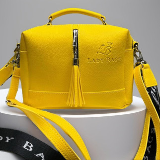 Жіноча маленька сумка через плече жовта сумочка клатч шкіряна сумка крос боді з широким ременем (екошкіра) - Інтернет-магазин спільних покупок ToGether