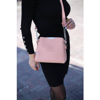 Пудра — стильна сумочка на три відділення — Lady Bags, два ремені в комплекті (0388) - Інтернет-магазин спільних покупок ToGether