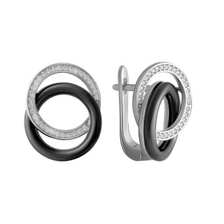 Срібні сережки Високої якості з керамікою (2069010) - Інтернет-магазин спільних покупок ToGether