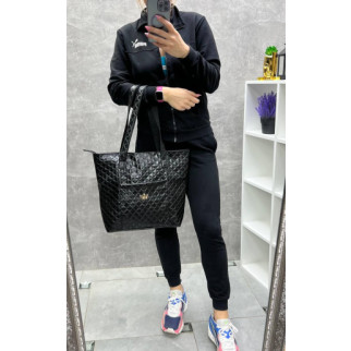 Чорна та стильна сумка-шопер з функціональною кишенею спереду  (5147) - Інтернет-магазин спільних покупок ToGether