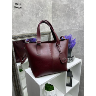 Бордо — з логотипом - стильна велика сумка, дорогий турецький матеріал (0217) - Інтернет-магазин спільних покупок ToGether