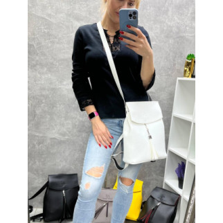 Білий - стильний, вмісткий рюкзак Lady Bags, можна носити сумкою через плече (2545) - Інтернет-магазин спільних покупок ToGether