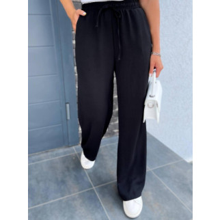 Літні широкі штани на резинці чорні вільні широкі штани жіночі на літо брюки жіночі креп жатка - Інтернет-магазин спільних покупок ToGether