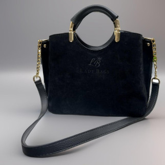 Замшева містка сумка через плече жіноча сумочка кросс боді стильна чорна сумка замш ЛЮКС - Інтернет-магазин спільних покупок ToGether