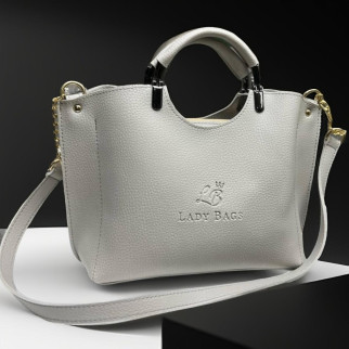 Красива містка сіра сумка через плече жіноча кросс боді сумка клатч шкіряна (екокожа) із золотою фурнітурою - Інтернет-магазин спільних покупок ToGether