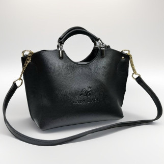 Красива містка чорна сумка через плече жіноча кросс боді сумка клатч шкіряна (екокожа) із золотою фурнітурою - Інтернет-магазин спільних покупок ToGether