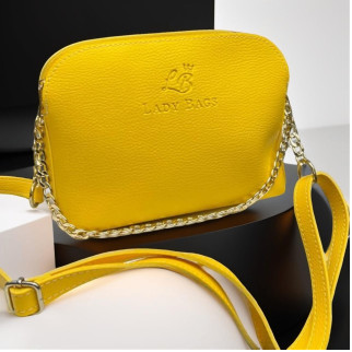 Клатч сумка через плече жовта сумочка з ланцюжком жіночий клатч міні сумка крос боді шкіряна (екошкіра) - Інтернет-магазин спільних покупок ToGether
