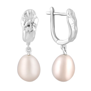 Ніжні срібні сережки підвіски з натуральними перлами бароковими сучасні висячі сережки зі срібла - Інтернет-магазин спільних покупок ToGether