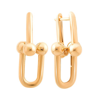 Стильні золоті сережки підвіски в стилі тіфані кульчики жіночі сергии з золота без каменів та англійською застібкою - Інтернет-магазин спільних покупок ToGether