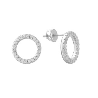 Срібні сережки Високої якості з фіанітами (2081531) - Інтернет-магазин спільних покупок ToGether
