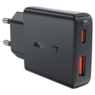 МЗП Acefast A69 PD30W GaN (USB-C+USB-A) Black - Інтернет-магазин спільних покупок ToGether