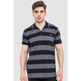 Поло чоловіче в смужку, колір чорно-сірий, 214R6187 - Інтернет-магазин спільних покупок ToGether