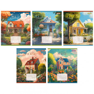 А5/36 лін. 1В House colorful, зошит для записів 15 шт в уп. //(767074) | 767074 - Інтернет-магазин спільних покупок ToGether