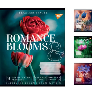 Зошити учнівські формату А5 36 аркушів клітинкаYES Romance blooms,15 шт. в упаковці | 766415 - Інтернет-магазин спільних покупок ToGether
