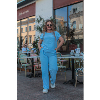 Жіночий прогулянковий костюм креп  Блакитний 54 - Інтернет-магазин спільних покупок ToGether