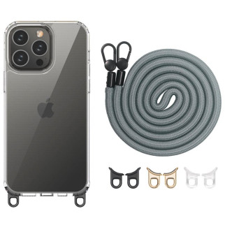 Чохол TPU Transparent with Straps для Apple iPhone 13 Pro (6.1") Fog - Інтернет-магазин спільних покупок ToGether