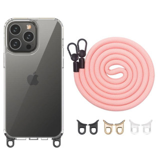 Чохол TPU Transparent with Straps для Apple iPhone 13 Pro Max (6.7") Light Pink - Інтернет-магазин спільних покупок ToGether