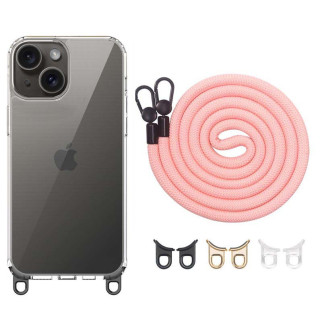 Чохол TPU Transparent with Straps для Apple iPhone 13 / 14 (6.1") Light Pink - Інтернет-магазин спільних покупок ToGether
