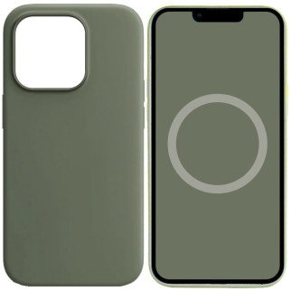 Чохол Silicone case (AAA) full with Magsafe and Animation для Apple iPhone 14 Pro Max (6.7") Зелений / Olive - Інтернет-магазин спільних покупок ToGether