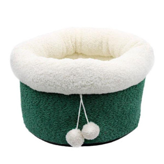 Лежак Малютка меблева тканина і овчина зелений, 43х30х32 см - Інтернет-магазин спільних покупок ToGether